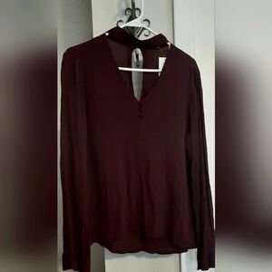 Sanctuary Burgundy Blouse Long Sleeve Small